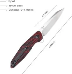 KIV3620C1 Couteau Kizer Cutlery Spot Black/Red Lame Acier 154CM - Livraison Gratuite