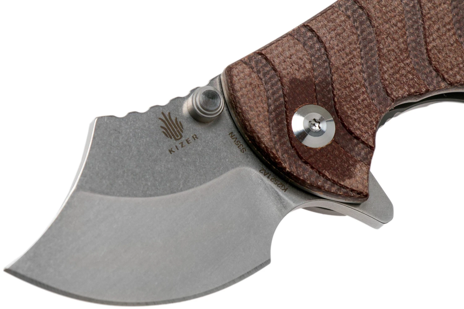 Kizer Flip Shank Ki2521A2 Brown Micarta Couteau De Poche, Alex Shunnarah Design 5 Kizer Flip Shank Ki2521A2 Brown Micarta Couteau De Poche, Alex Shunnarah Design - Image 3