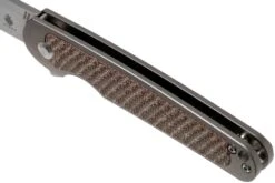 Kizer Clutch Ki4556A3 Micarta Tan Couteau De Poche, Carlos Elstner Design -Couteaux Pliants Soldes KZKI4556A3 07 kizer