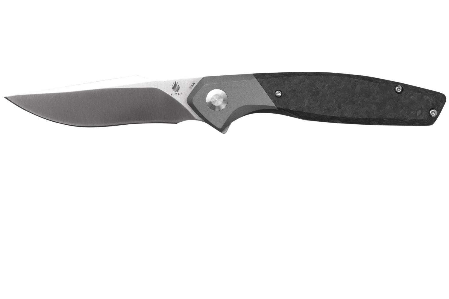Kizer Grazioso Ki4572A1, 20CV, Black Titanium Carbon Fiber Couteau De Poche, Manganas Design 3 Kizer Grazioso Ki4572A1, 20CV, Black Titanium Carbon Fiber Couteau De Poche, Manganas Design