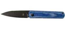 Kizer Feist V3499C2 Blackwashed 154CM, Denim Blue Micarta, Couteau De Poche, Justin Lundquist Design