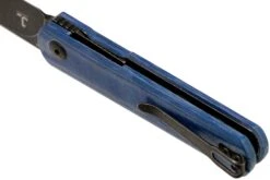 Kizer Feist V3499C2 Blackwashed 154CM, Denim Blue Micarta, Couteau De Poche, Justin Lundquist Design -Couteaux Pliants Soldes KZV3499C2 05 kizer