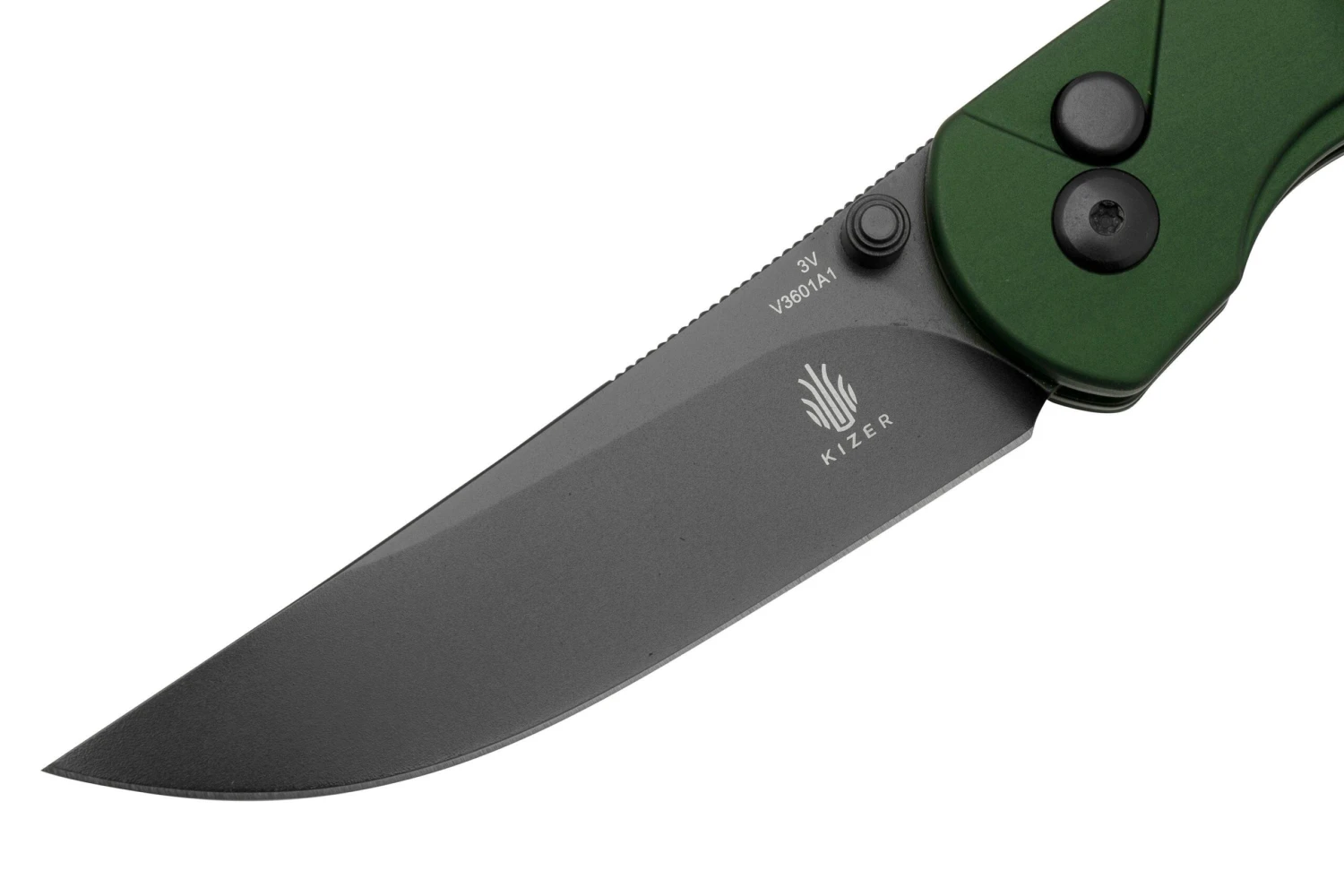 Kizer Vanguard Chili Pepper V3601A1, CPM 3V, Green Aluminum, Couteau De Poche, Swaggs Design 5 Kizer Vanguard Chili Pepper V3601A1, CPM 3V, Green Aluminum, Couteau De Poche, Swaggs Design - Image 3