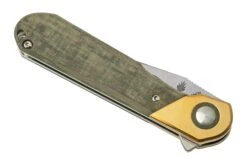 Kizer Comet V3614C1 Brass & Green Micarta, Couteau De Poche -Couteaux Pliants Soldes KZV3614C1 06 kizer