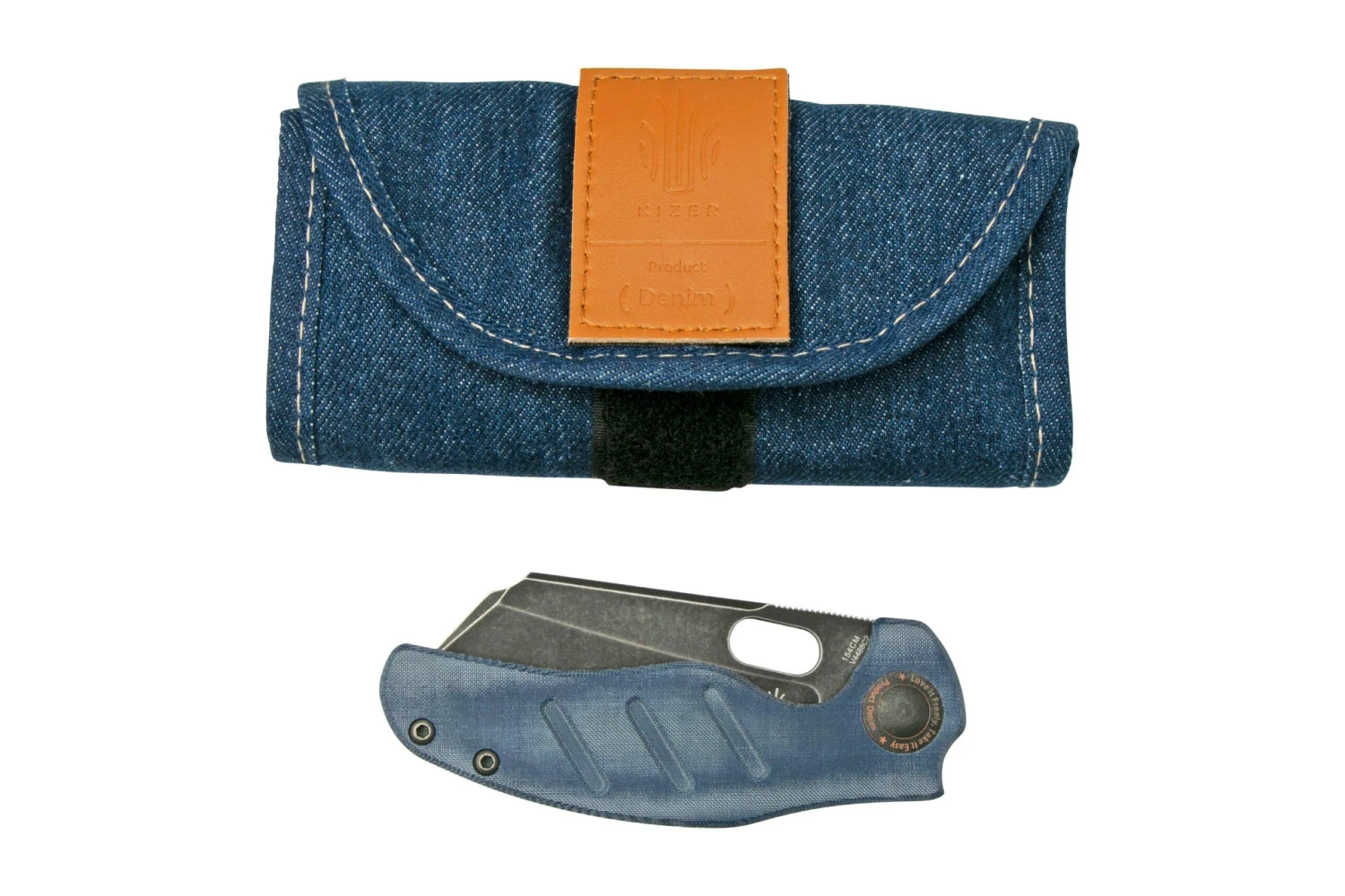 Kizer Vanguard C01C V4488C2 Denim Micarta Couteau De Poche, Sheepdog Design 9 Kizer Vanguard C01C V4488C2 Denim Micarta Couteau De Poche, Sheepdog Design - Image 7