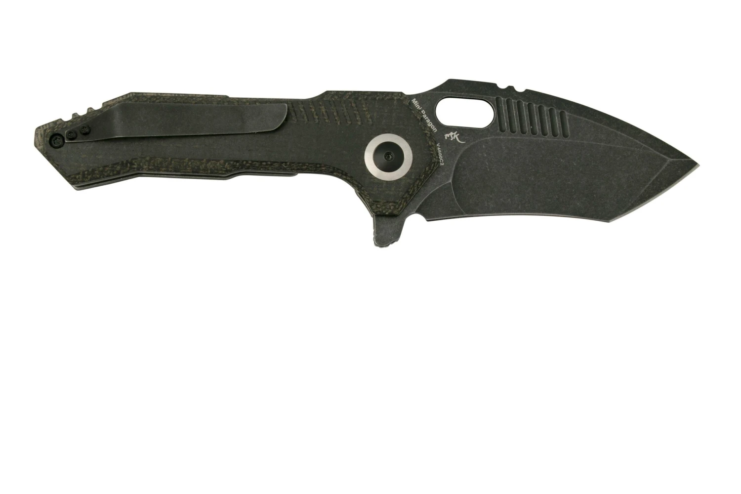 Kizer Mini Paragon V4600C2, 154CM, Black Micarta, Couteau De Poche, RS Knifeworks Design 4 Kizer Mini Paragon V4600C2, 154CM, Black Micarta, Couteau De Poche, RS Knifeworks Design - Image 2