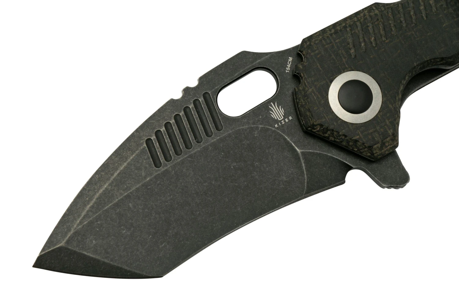 Kizer Mini Paragon V4600C2, 154CM, Black Micarta, Couteau De Poche, RS Knifeworks Design 5 Kizer Mini Paragon V4600C2, 154CM, Black Micarta, Couteau De Poche, RS Knifeworks Design - Image 3